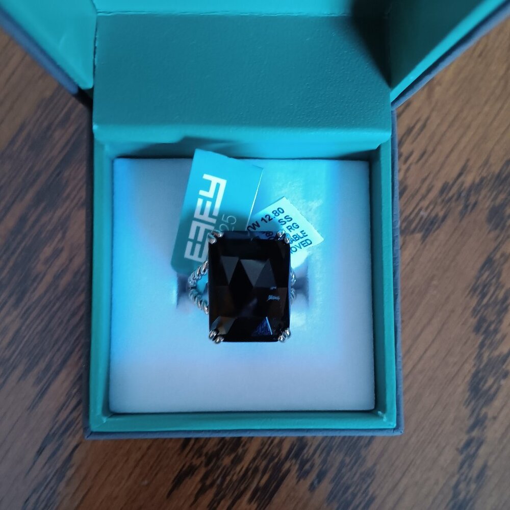 New Effy Onyx Cable Ring in Sterling Silver, size 7 *PRICE FIRM*